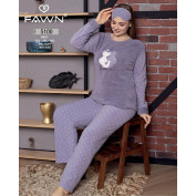 Батальная флисовая пижама с махрой и маской для сна FAWN 5100