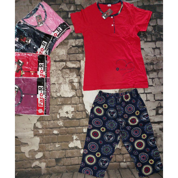 Хлопковая женская пижама с бриджами FAZO 917