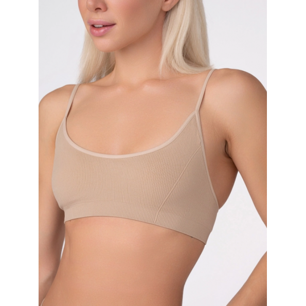 Бесшовный топ на тонких бретелях GIULIA CAMI TOP RIB