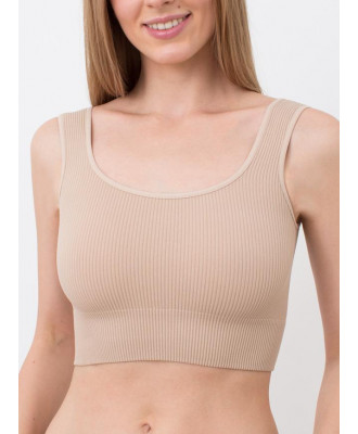 Топ в рубчик на широких бретелях GIULIA TOP RIB