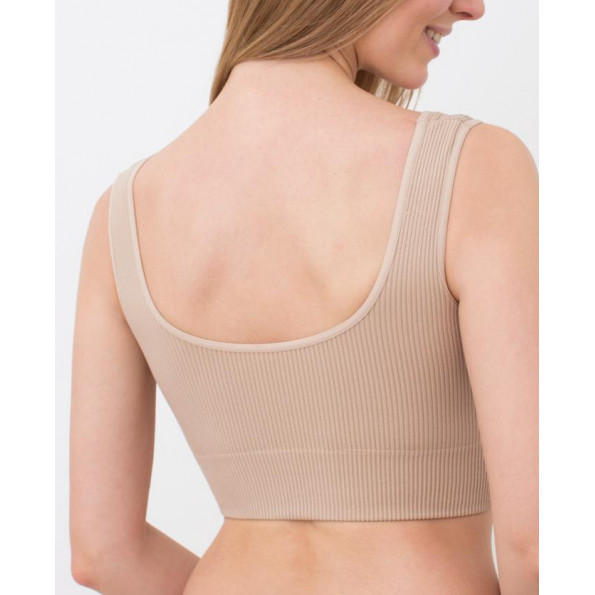 Топ в рубчик на широких бретелях GIULIA TOP RIB