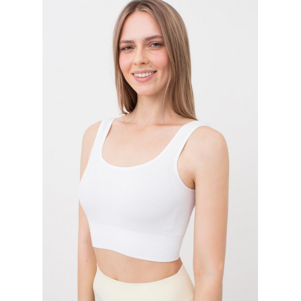 Топ в рубчик на широких бретелях GIULIA TOP RIB