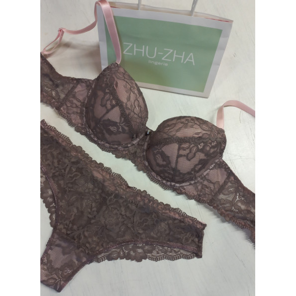 Мереживний комплект білизни Marta Lingerie 215 Smoky