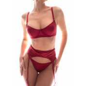 Бордовий пояс для панчіх Zhu Zha 238, розмір єдиний S-L