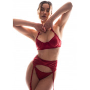 Бордовий пояс для панчіх Zhu Zha 238, розмір єдиний S-L