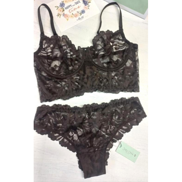 Комплект белья Zhu Zha 294 Stella Brown, бюстье на косточках