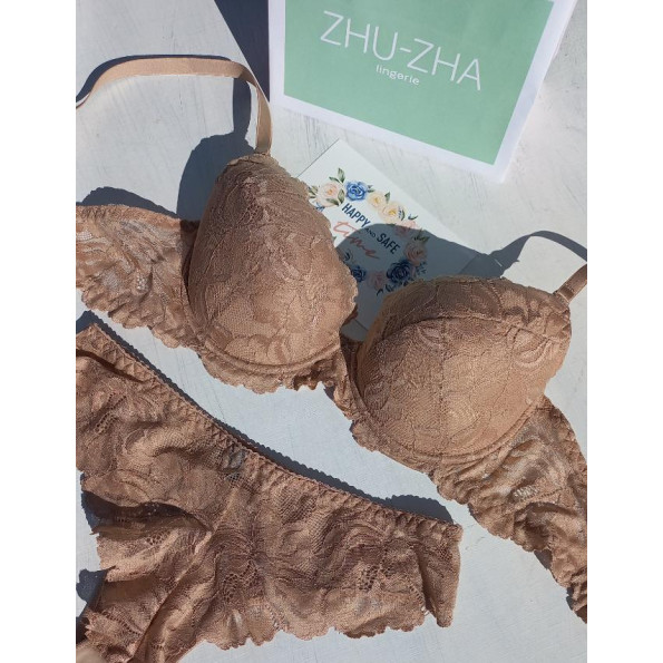 Мереживний бюстгальтер push-up Zhu Zha 493 Vicky, Тілесний
