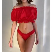 Красная пижамка с трусиками Zhu Zha Emma, One size S-L