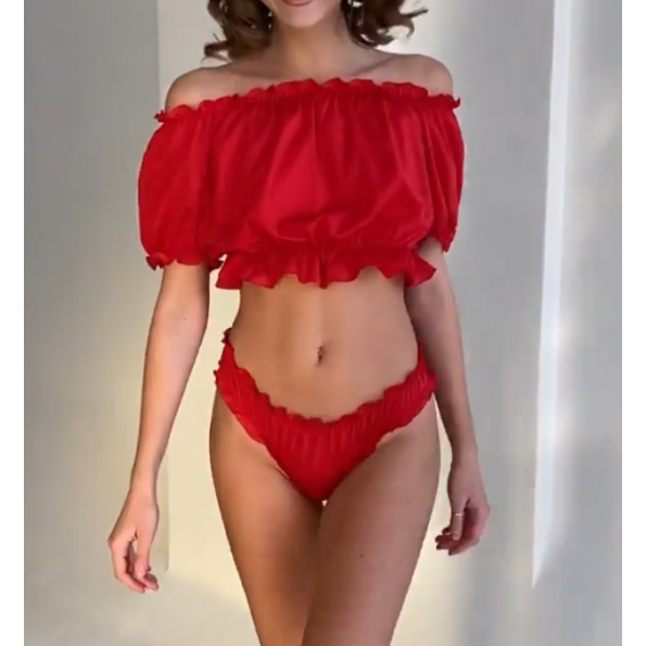 Красная пижамка с трусиками Zhu Zha Emma, One size S-L