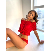 Красная пижамка с трусиками Zhu Zha Emma, One size S-L