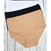 Батальные хлопковые трусы в рубчик с высокой посакой Nicoletta 110243