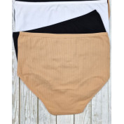 Батальные хлопковые трусы в рубчик с высокой посакой Nicoletta 110243