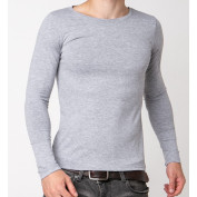 Бавовняний чорний лонгслів для чоловіків Ozkan 0266