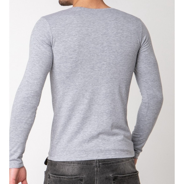 Бавовняний чорний лонгслів для чоловіків Ozkan 0266