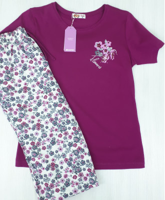 Хлопковая пижама с бриджами 32028 Flower