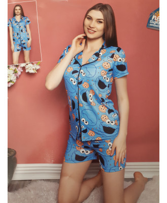 Хлопковая пижама с шортами SUDE 3002