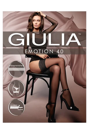 Чулки на силиконовой основе GIULIA EMOTION 40 den, Nero