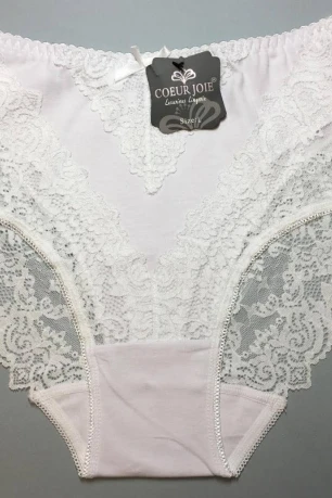 Хлопковые кружевные трусики Coeur Joie 9931, белые