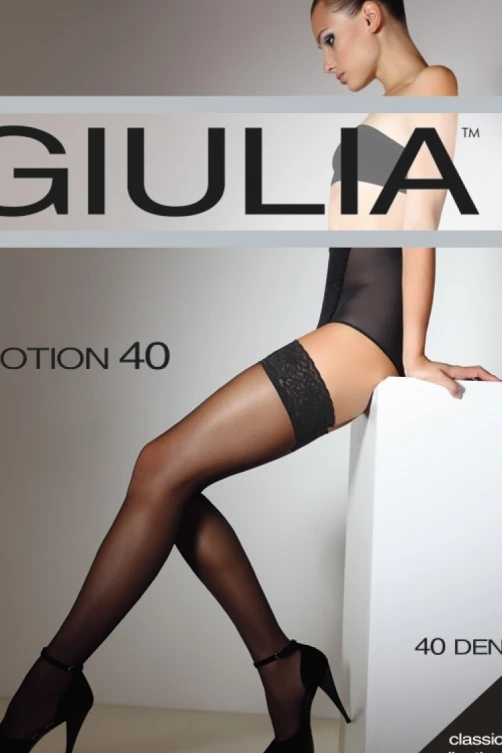Панчохи на силіконовій основі GIULIA EMOTION 40 den, Nero