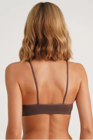 Бесшовный топ GIULIA CAMI TOP RIB, Коричневый