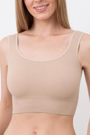 Топ в рубчик на широких бретелях GIULIA TOP RIB