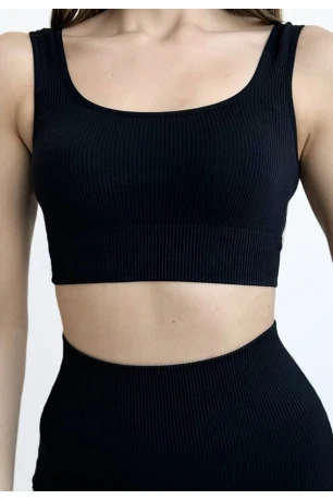 Топ в рубчик GIULIA TOP RIB, Черный