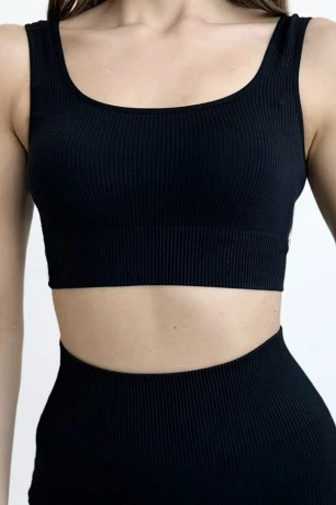 Топ в рубчик GIULIA TOP RIB, Чорний