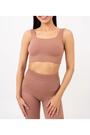 Топ в рубчик GIULIA TOP RIB, Коричневый
