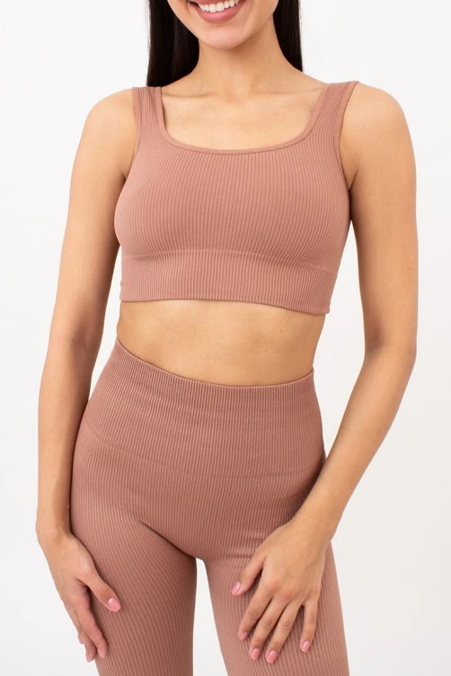 Топ в рубчик на широких бретелях GIULIA TOP RIB