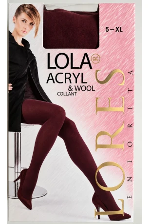 Теплые женские колготки с шерстью LORES Lola, Bordo