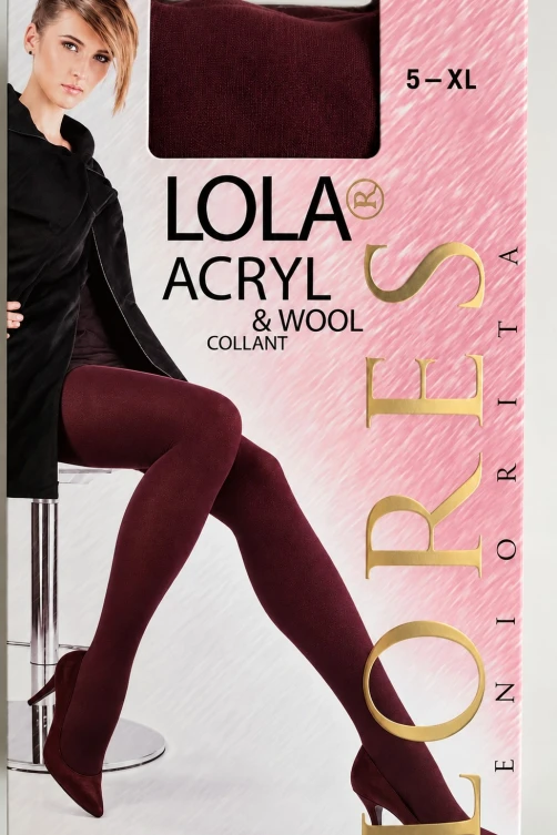 Теплые женские колготки с шерстью LORES Lola, Bordo