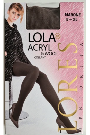 Теплые женские колготки с шерстью LORES Lola, Marone