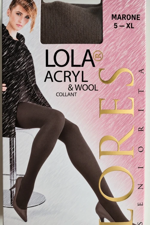 Теплые женские колготки с шерстью LORES Lola, Marone