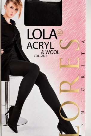 Теплі жіночі колготки з вовною LORES Lola, Nero
