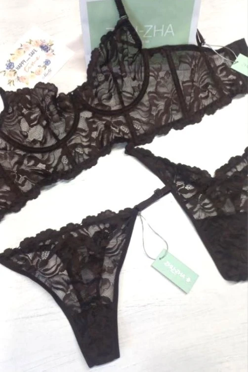 Комплект белья Zhu Zha 294 Stella Brown, бюстье на косточках