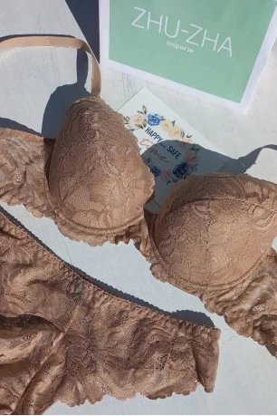 Мереживний бюстгальтер push-up Zhu Zha 493 Vicky, Тілесний