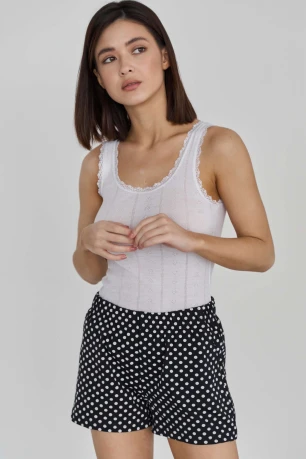 Майка з мереживом Nicoletta 23493, Біла