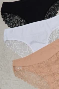Хлопковые трусики в рубчик с кружевом Nicoletta 163