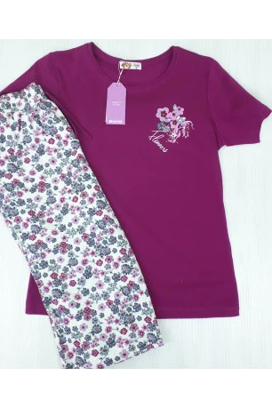 Бавовняна піжама з бріджами 32028 Flower