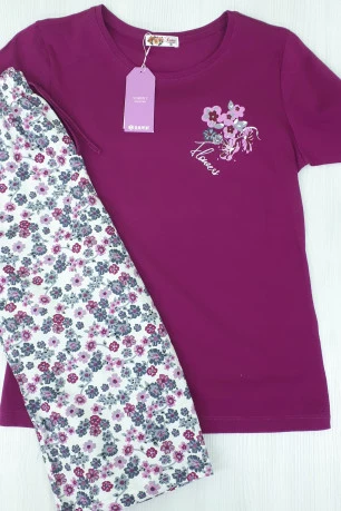 Хлопковая пижама с бриджами 32028 Flower
