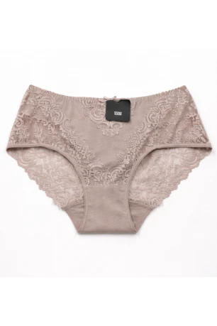 Хлопковые кружевные трусики Coeur Joie 9931, кофейные