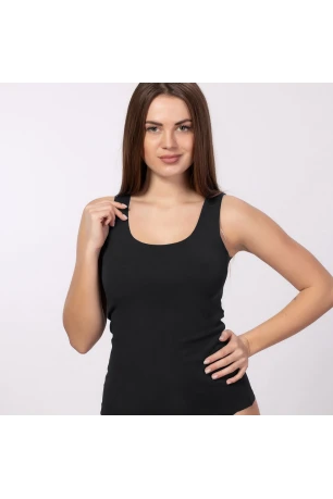 Бесшовная хлопковая майка Elita 6100 Черная