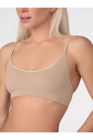 Бесшовный топ GIULIA CAMI TOP RIB, Бежевый